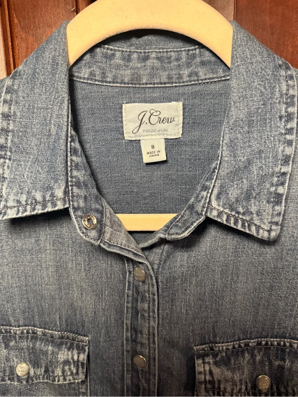 J. Crew women’s size 8 chambray denim button down shirt - Picture 2 of 3